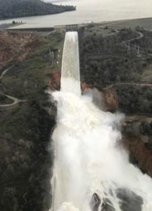 Authorities have been releasing water to lower the lake's level following several rain storms (CHP Commissioner/Twitter). Authorities have been releasing water to lower the lake's level following several rain storms (CHP Commissioner/Twitter).