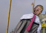 A cutout of U.S. President Donald Trump was lynched at Iran's Revolution anniversary rally (Sobhan Hassanvand/Twitter). Image of A cutout of U.S. President Donald Trump was lynched at Iran's Revolution anniversary rally (Sobhan Hassanvand/Twitter).