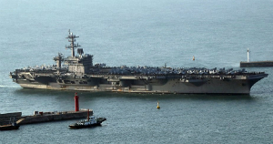 The USS Carl Vinson has arrived in South Korea to participate in exercises. The USS Carl Vinson has arrived in South Korea to participate in exercises.