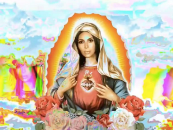 The offending image posted by Kim Kardashian. However, there is one thing more offensive to the Virgin Mary than this image, and that is my heart and yours, if they remains unconverted. (Mark 12:28-34) The offending image posted by Kim Kardashian. However, there is one thing more offensive to the Virgin Mary than this image, and that is my heart and yours, if they remains unconverted. (Mark 12:28-34)