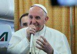 Pope Francis aboard the papal plane (Ed Pentin/EWTN News). Image of Pope Francis aboard the papal plane (Ed Pentin/EWTN News).