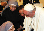 Image of Pope Francis told nuns [not pictured] their joy can change the world. 