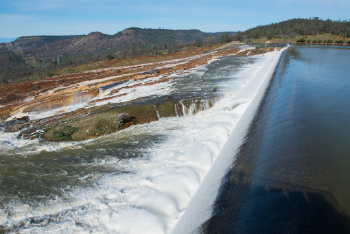 Water breaches the spillway at Oroville Dam on Feb. 12. Water breaches the spillway at Oroville Dam on Feb. 12.