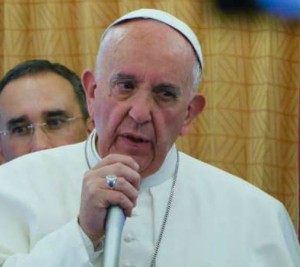 Pope Francis urged the U.S. and North Korea to be more diplomatic and less aggressive with each other (Ed Pentin). Pope Francis urged the U.S. and North Korea to be more diplomatic and less aggressive with each other (Ed Pentin).