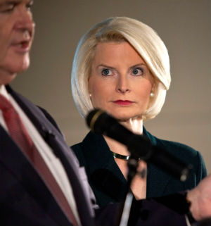 Callista Gingrich is the wife of former House Speaker Newt Gingrich. Callista Gingrich is the wife of former House Speaker Newt Gingrich.