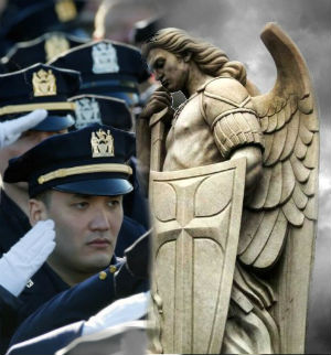 Holy Michael, the Archangel, defend us in battle. Be our safeguard against the wickedness and snares of the devil. Holy Michael, the Archangel, defend us in battle. Be our safeguard against the wickedness and snares of the devil.