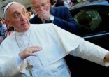 Pope Francis sings and dances with Jewish leaders. Image of Pope Francis sings and dances with Jewish leaders.