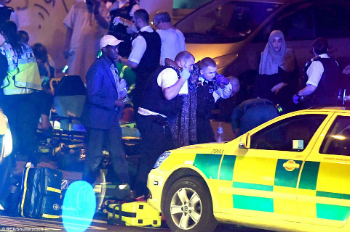 Police work the crime scene where a terrorist drove a van into a crowd of people in Finley Park, London. Police work the crime scene where a terrorist drove a van into a crowd of people in Finley Park, London.