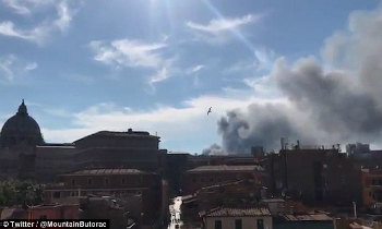 Smoke was reported over the Vatican today. The cause is a garage fire near the walls of the city state. Smoke was reported over the Vatican today. The cause is a garage fire near the walls of the city state.