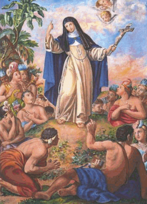 How did Sr. Maria de Agreda evangelize Native Americans from Spain? The answer is a miracle. How did Sr. Maria de Agreda evangelize Native Americans from Spain? The answer is a miracle.