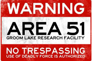 Area 51 is off limits to the public and is heavily patrolled. Sensors also detect anyone approaching the perimeter. Area 51 is off limits to the public and is heavily patrolled. Sensors also detect anyone approaching the perimeter.