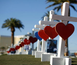 An Illinois man traveled across the country with homemade crosses for the victims of the Las Vegas mass shooting. An Illinois man traveled across the country with homemade crosses for the victims of the Las Vegas mass shooting.