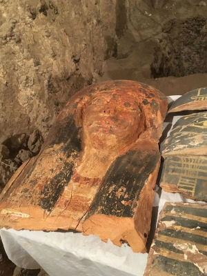 A mummy was discovered inside one of the tombs, but the identity is unclear. A mummy was discovered inside one of the tombs, but the identity is unclear.