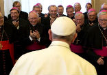 Pope Francis indicated Bishops should accept what God wants. Image of Pope Francis indicated Bishops should accept what God wants.