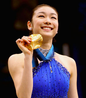 Ice Skater, Yuna Kim is an Olympic Gold Medalist. Ice Skater, Yuna Kim is an Olympic Gold Medalist.