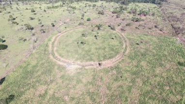 The site of an abandoned village, centuries old, surrounded by earthworks. The site of an abandoned village, centuries old, surrounded by earthworks.
