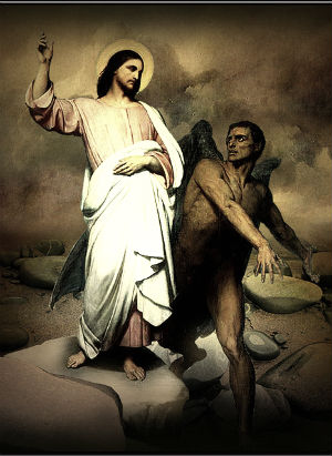 Jesus being tempted in the Desert Jesus being tempted in the Desert