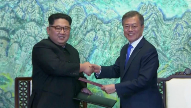 Moon Jae-in has agreed with Kim Jong-un to end the Korean War after 68 years. Moon Jae-in has agreed with Kim Jong-un to end the Korean War after 68 years.