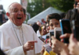 Pope Francis tells the youth to evangelize through the digital world. Image of Pope Francis tells the youth to evangelize through the digital world.