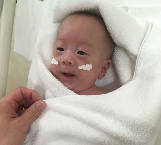 The baby boy was born at the Keio hospital in Tokoyo. The baby boy was born at the Keio hospital in Tokoyo.