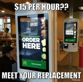 A popular meme suggests rising wages are the cause of automation, but in reality automation is inevitable. A popular meme suggests rising wages are the cause of automation, but in reality automation is inevitable.