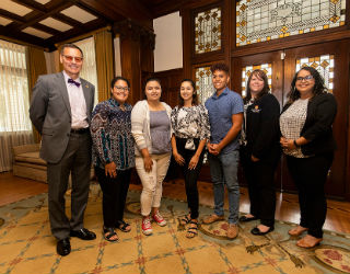 UST President Dr. Richard Ludwick with Rising Star Internship students Julianna Figueroa Rojas, Lily Martinez, Galilea Nunez, Juan Avalos, Career Services Director Paula Marsh and Career Services Mentor Betsy Rajan. Missing from the photo is UST freshman Alejandra Neria UST President Dr. Richard Ludwick with Rising Star Internship students Julianna Figueroa Rojas, Lily Martinez, Galilea Nunez, Juan Avalos, Career Services Director Paula Marsh and Career Services Mentor Betsy Rajan. Missing from the photo is UST freshman Alejandra Neria