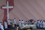 Pope Francis with Mozambican Catholics Image of Pope Francis with Mozambican Catholics