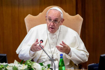 Pope Francis speaks at the opening of the Amazon synod Oct. 7 2019 Pope Francis speaks at the opening of the Amazon synod Oct. 7 2019