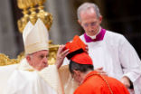Pope Francis Places the Red Hat Cardinal Guixot Image of Pope Francis Places the Red Hat Cardinal Guixot