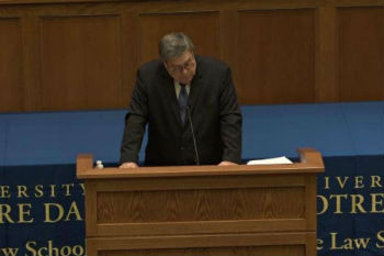 Barr speaks at Notre Dame Barr speaks at Notre Dame