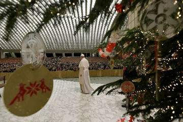 Pope Francis in the Pope Paul VI hall Dec 21 2019 Image of Pope Francis in the Pope Paul VI hall Dec 21 2019