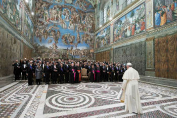 Pope Francis meets with diplomatic corps Image of Pope Francis meets with diplomatic corps