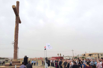 Cross blessing in Bakhdida Image of Cross blessing in Bakhdida