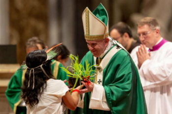 Pope Francis says no to married priests in the Amazon. Image of Pope Francis says no to married priests in the Amazon.