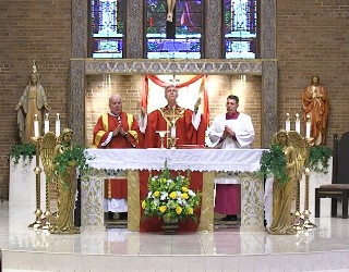 Bishop Strickland in last Sunday's Mass. Bishop Strickland in last Sunday's Mass.