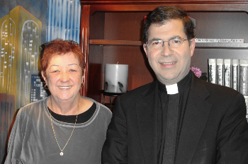 Norma McCorvey with Fr. Frank Pavone. Image of Norma McCorvey with Fr. Frank Pavone.