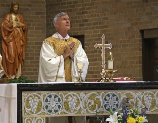 Bishop Strickland during the Trinity Sunday Mass. Bishop Strickland during the Trinity Sunday Mass.