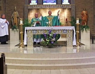 Bishop Strickland during a previous Sunday Mass. Image of Bishop Strickland during a previous Sunday Mass.