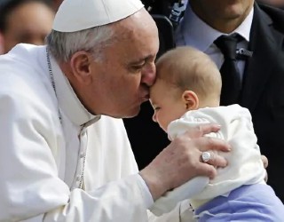 Pope Francis believes the sound of a baby crying during church should be rejoiced in. Image of Pope Francis believes the sound of a baby crying during church should be rejoiced in.