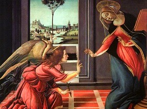 The Annunciation: The angel Gabriel was sent from God to a town of Galilee called Nazareth, to a virgin betrothed to a man named Joseph, of the house of David, and the virgin's name was Mary. And coming to her, he said, Hail, full of grace! The Lord is with you. (Luke 1:26,27) The Annunciation: The angel Gabriel was sent from God to a town of Galilee called Nazareth, to a virgin betrothed to a man named Joseph, of the house of David, and the virgin's name was Mary. And coming to her, he said, Hail, full of grace! The Lord is with you. (Luke 1:26,27)