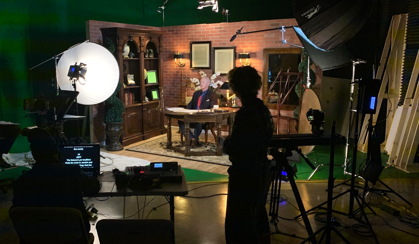 Jeff Lemucchi on set during the filming of a lesson for The Constitution of the United States of America with 'Certificate of Completion.' Image of Jeff Lemucchi on set during the filming of a lesson for The Constitution of the United States of America with 'Certificate of Completion.'