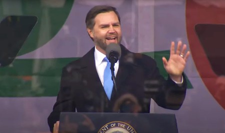 Vice President JD Vance gave a moving speech in his first public event since taking the oath of office. (YouTube @NewsNation) Vice President JD Vance gave a moving speech in his first public event since taking the oath of office. (YouTube @NewsNation)