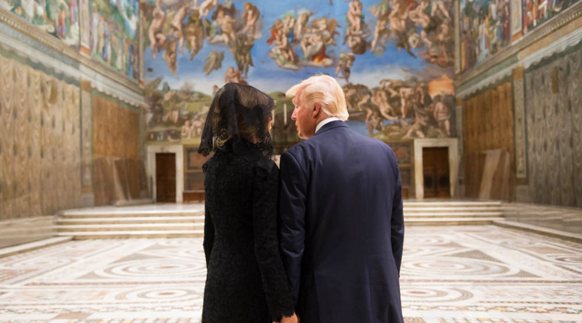 President Donald Trump and First Lady Melania Trump tour the Sistine Chapel following their meeting with His Holiness Pope Francis, Wednesday, May 24, 2017, in Vatican City. (Official White House Photo by Andrea Hanks) President Donald Trump and First Lady Melania Trump tour the Sistine Chapel following their meeting with His Holiness Pope Francis, Wednesday, May 24, 2017, in Vatican City. (Official White House Photo by Andrea Hanks)