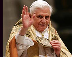 POPE LEADS PRAYER SERVICE NEW YEAR'S EVE – Pope Benedict XVI leads a New Year's Eve prayer service in St. Peter's Basilica at the Vatican Dec. 31. (CNS/Reuters) Image of POPE LEADS PRAYER SERVICE NEW YEAR'S EVE – Pope Benedict XVI leads a New Year's Eve prayer service in St. Peter's Basilica at the Vatican Dec. 31. (CNS/Reuters)