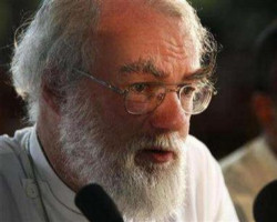Archbishop of Canterbury Rowan Williams talks to the media as he concludes his four-day visit to Sri Lanka, in Colombo May 10, 2007. Image of Archbishop of Canterbury Rowan Williams talks to the media as he concludes his four-day visit to Sri Lanka, in Colombo May 10, 2007.