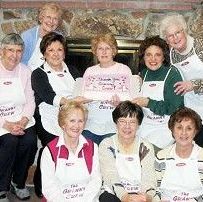 GRATITUDE - Granny Crew members received thanks recently with a cake and personalized aprons. Members include, from left, Marie McCarthy, Arlene Mayberger, Marleen Finley, Carol Maginn, Theresa McCaslin, Charleen Hausman, Mary Jo Ellis, Shirlee Goaley and Pat Zach. (Courtesy)
<br> Image of GRATITUDE - Granny Crew members received thanks recently with a cake and personalized aprons. Members include, from left, Marie McCarthy, Arlene Mayberger, Marleen Finley, Carol Maginn, Theresa McCaslin, Charleen Hausman, Mary Jo Ellis, Shirlee Goaley and Pat Zach. (Courtesy)
<br>