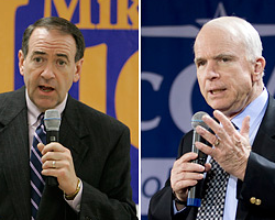 With sweeping victories in all four primaries, Senator John McCain secured the necessary delegates to bring an end to the Republican Presidential primary race. The Senator from Arizona accepted the news before an exuberant crowd of supporters accompanied by his wife. Governor Huckabee conceded and pledged to support the unity of the party and the Nation. Image of With sweeping victories in all four primaries, Senator John McCain secured the necessary delegates to bring an end to the Republican Presidential primary race. The Senator from Arizona accepted the news before an exuberant crowd of supporters accompanied by his wife. Governor Huckabee conceded and pledged to support the unity of the party and the Nation.