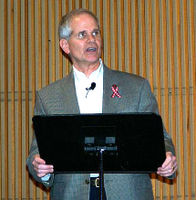 WAKE-UP CALL - John Blumberg speaks to 180 parishioners of St. John the Baptist Church in Winfield telling them to listen for the Image of WAKE-UP CALL - John Blumberg speaks to 180 parishioners of St. John the Baptist Church in Winfield telling them to listen for the