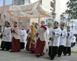 Pope Benedict XVI, like his beloved predecessor, the Servant of God John Paul II, has strongly encouraged devotion to the most Holy Eucharist. He has also, through his encyclical letters, connected that devotion to the way we are called to live a life of love. Image of Pope Benedict XVI, like his beloved predecessor, the Servant of God John Paul II, has strongly encouraged devotion to the most Holy Eucharist. He has also, through his encyclical letters, connected that devotion to the way we are called to live a life of love.