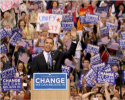 In an historic event in U.S. history, the first African American has been chosen as the standard bearer for the Presidency of the United States of America in either Major Political Party. Image of In an historic event in U.S. history, the first African American has been chosen as the standard bearer for the Presidency of the United States of America in either Major Political Party.